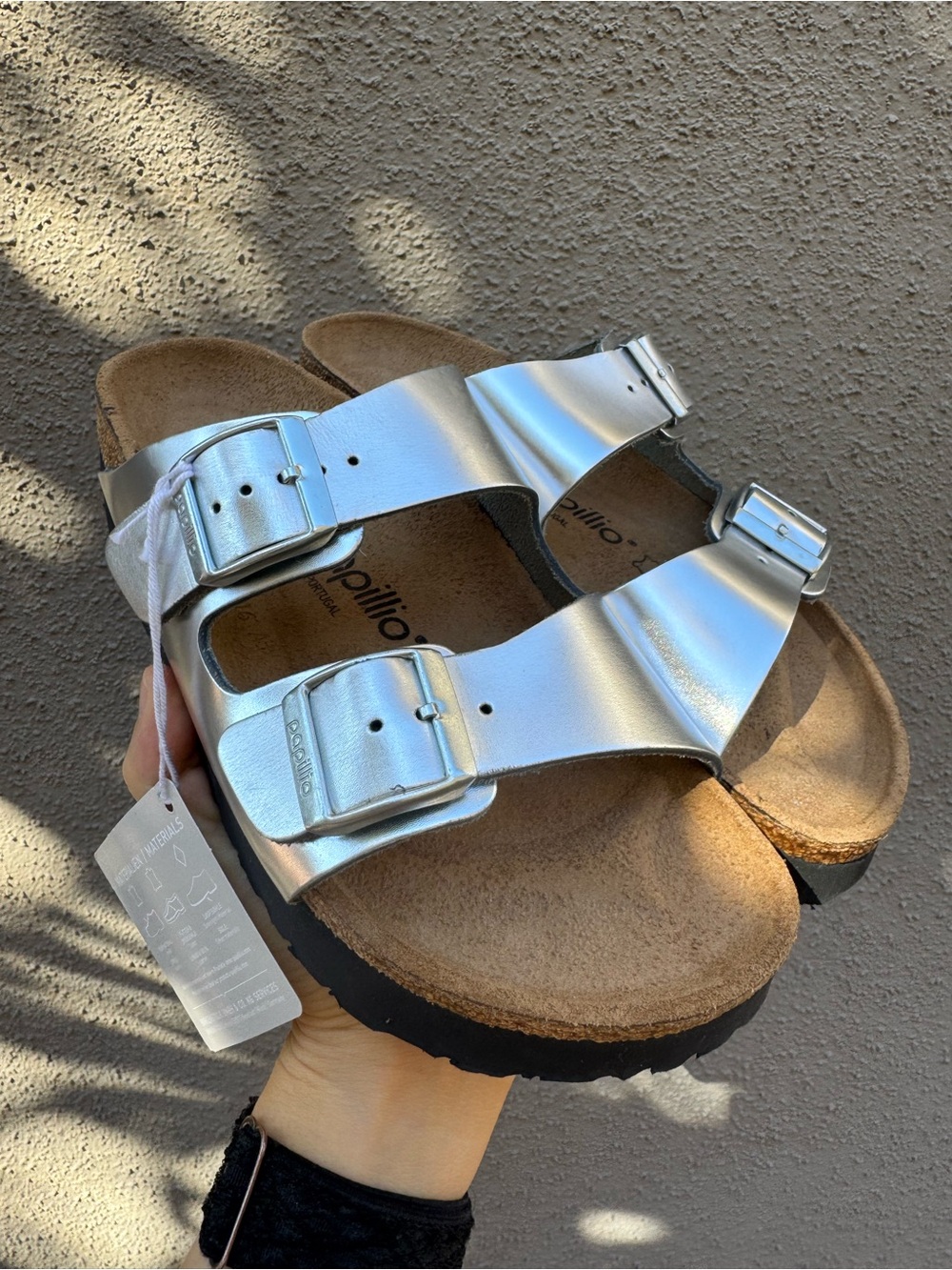 Birkenstock Arizona Platform by Papillio Silver